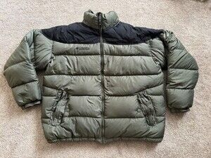 Columbia Vintage Y2K Down Filled Mens Puffer Jacket Size XXL Full Zip Green